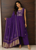 Purple Bandhani Dress Suit
