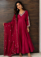 Red Anarkali Dress Suit
